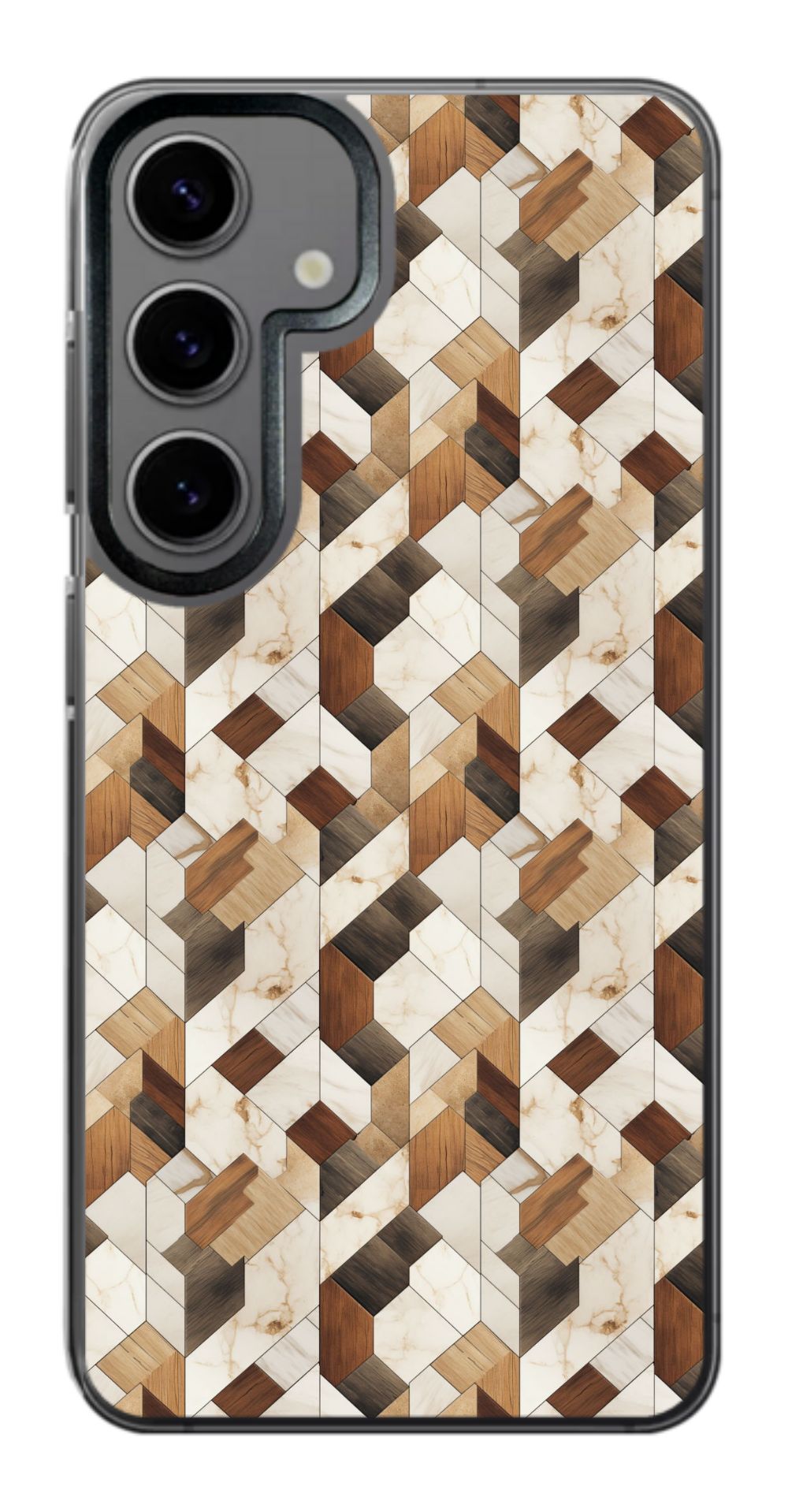 Geometric Wood Mosaic Phone Case