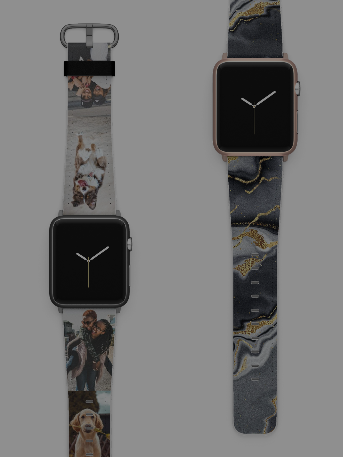 Black Leather Apple Watch Band | Blue Stitching Leather Strap | BARTON |  Barton Watch Bands