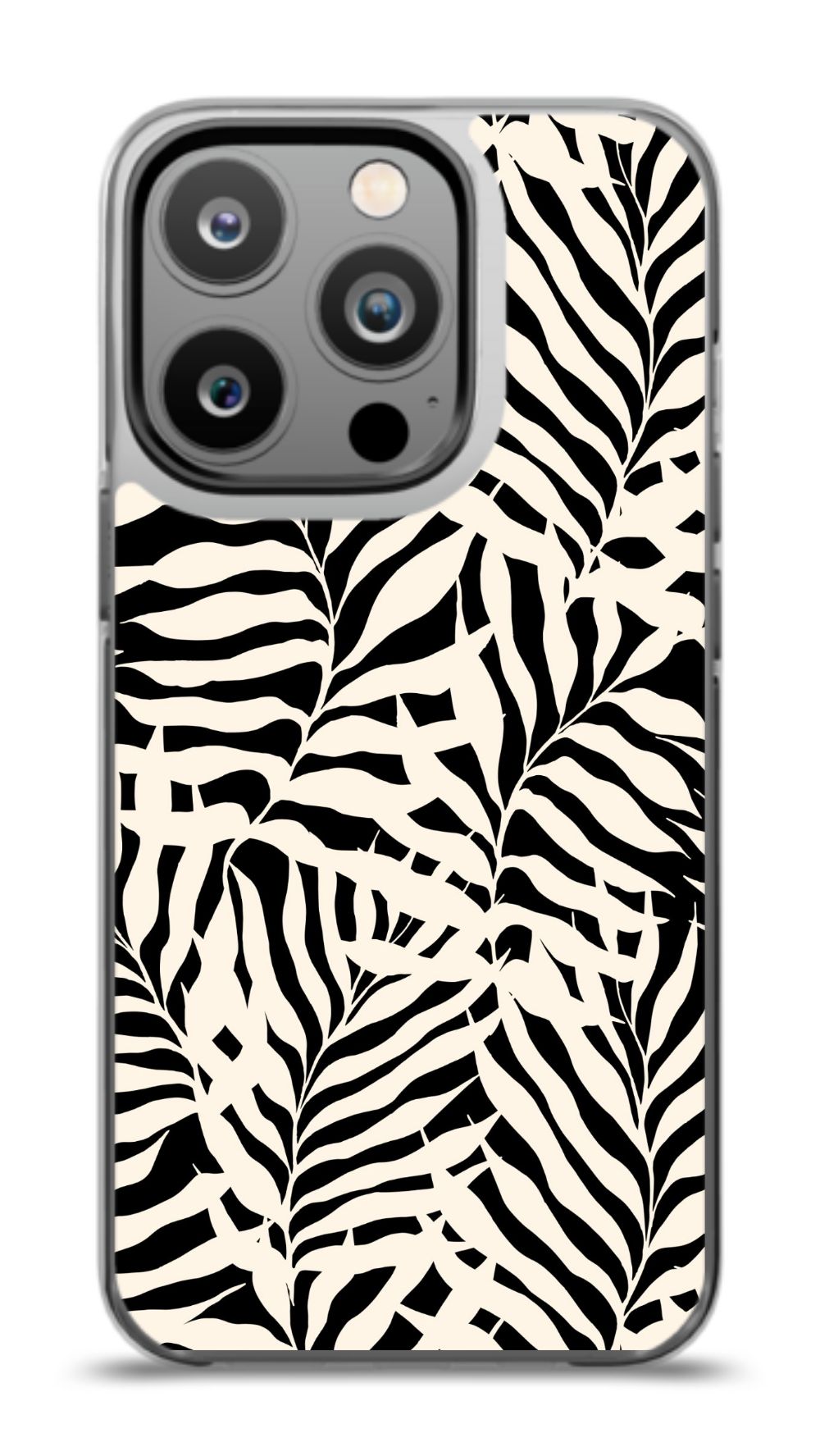 Zebra Leaf Pattern Phone Case