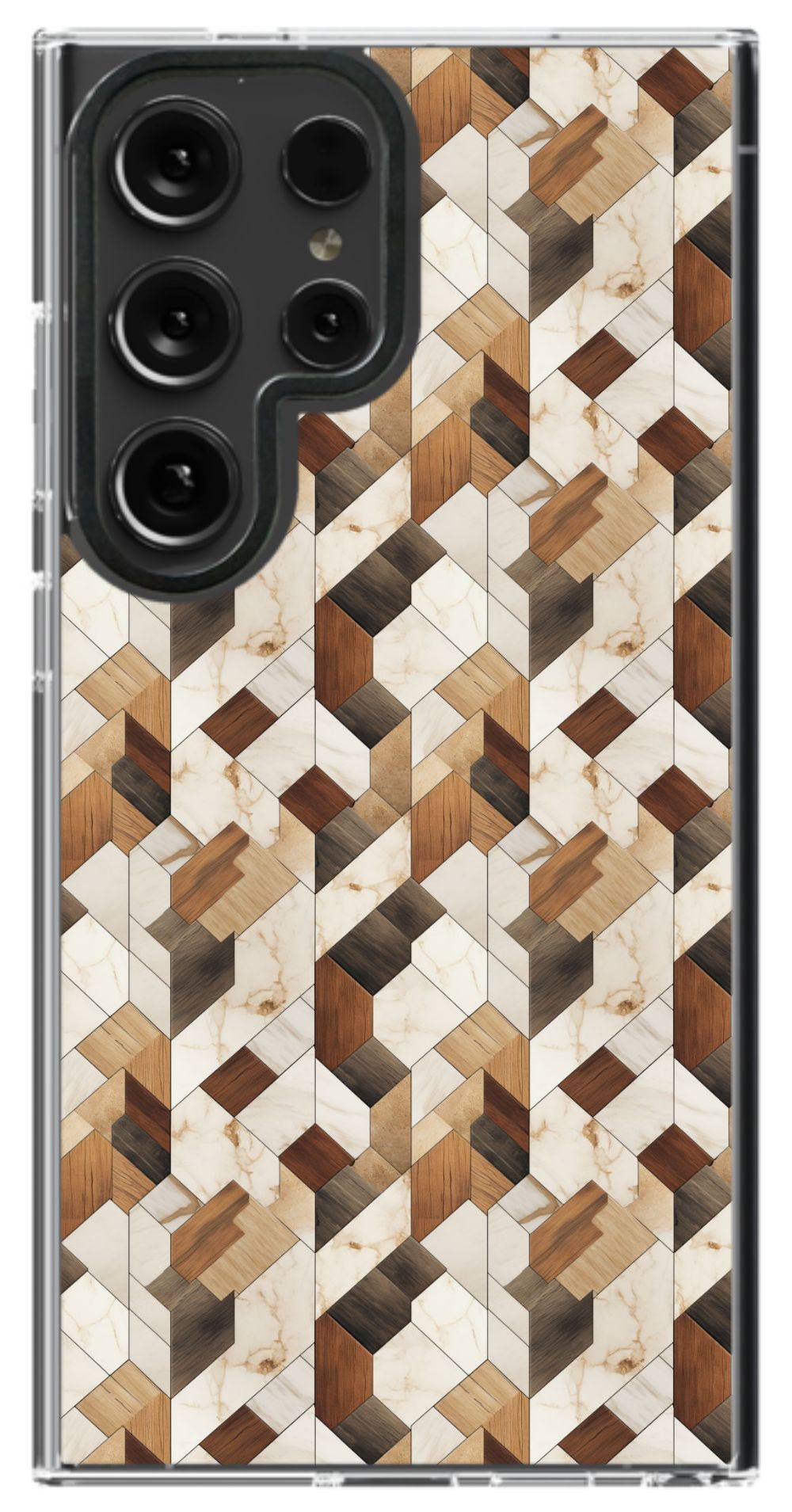 Geometric Wood Mosaic Phone Case