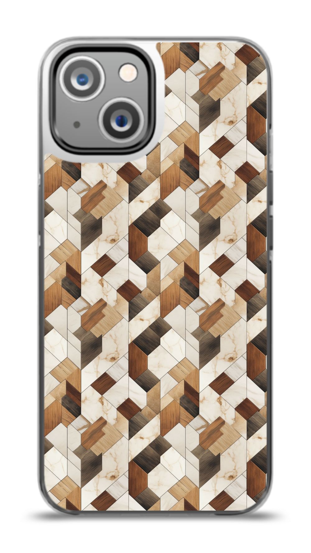 Geometric Wood Mosaic Phone Case