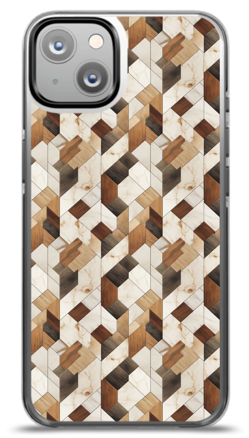 Geometric Wood Mosaic Phone Case